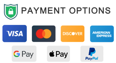 Online Charity Donation Payment Options including Visa, Mastercard, Discover, American Express, Google Pay, Apple Pay and PayPal